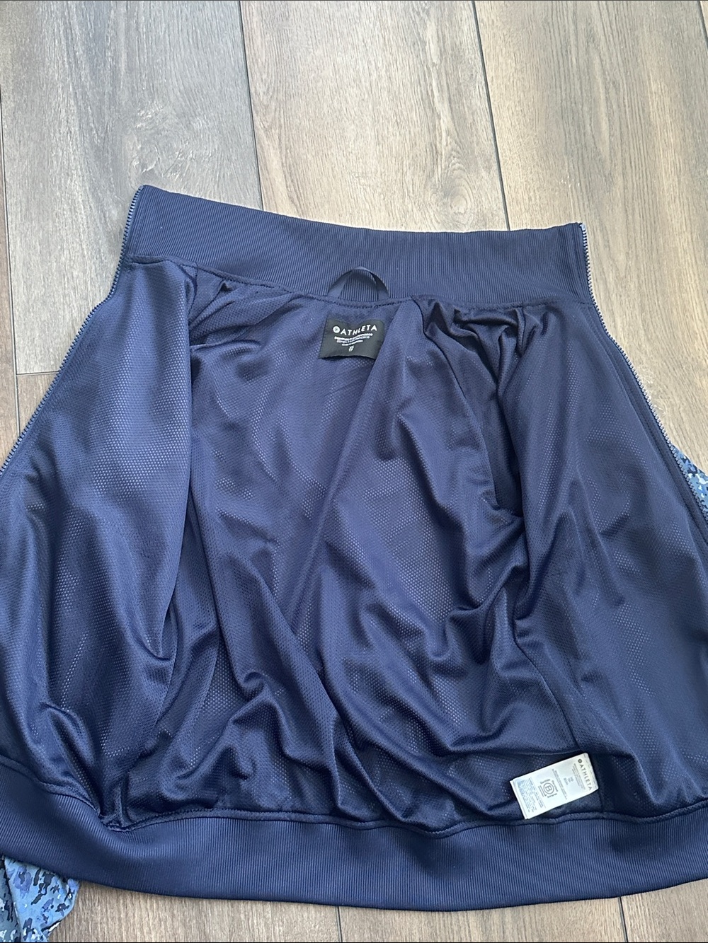 Athleta Navy Blue Camo-Print Bomber Jacket - Picture 4 of 7